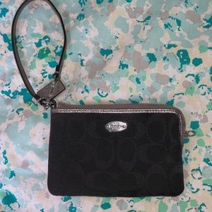 Coach black wristlet